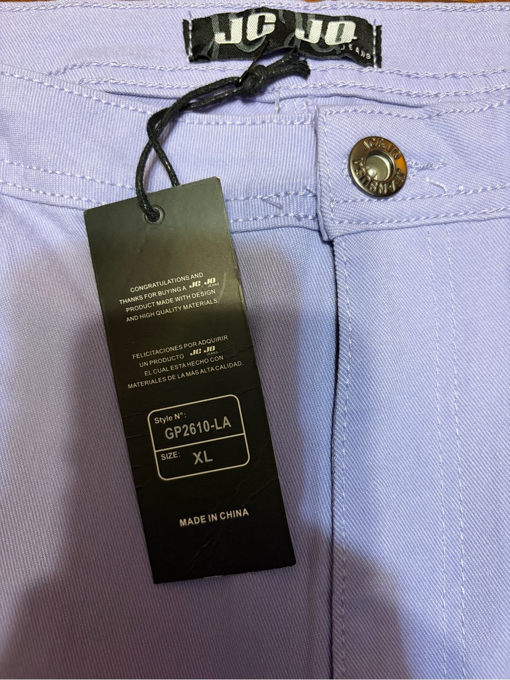 NWT JC JQ Lavender High Waisted Flared Jeans Bell Bottoms Pastel Purple XL - Picture 3 of 8